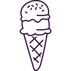 Ice Cream Cone Line Doodle