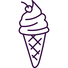 Ice Cream Cone Line Doodle