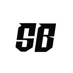 SB monogram logo design letter text name symbol monochrome logotype alphabet character simple logo