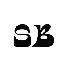 SB monogram logo design letter text name symbol monochrome logotype alphabet character simple logo