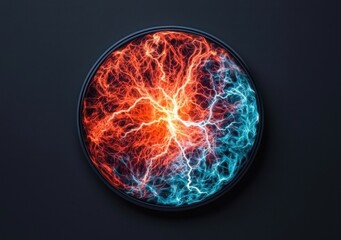 Fototapeta premium Vibrant Electric Energy Abstract Art with Red and Blue Colors