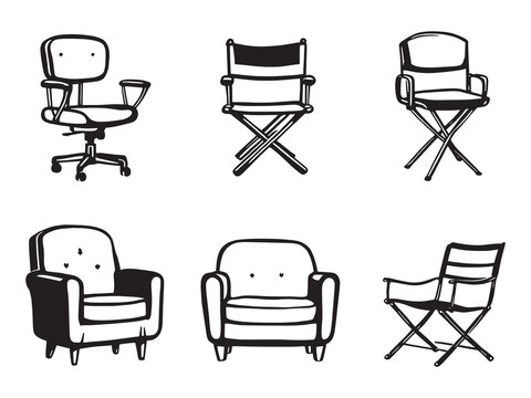 set of 6 psc different type of  Seat assignment clear vision simple dark black line art on white (1).eps