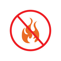 No Fire Sign on White Background
