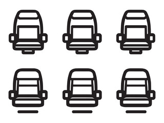 set of 6 psc different type of  Seat assignment clear vision simple dark black line art on white (4).eps
