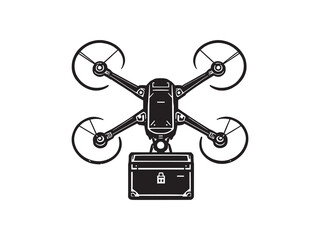 set of 6 psc different type of  Transport drone clear vision simple dark black line art on white (1).eps