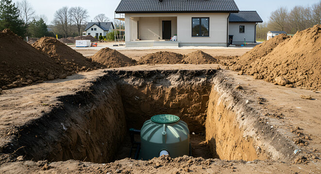 Septic Tank Installation in Residential Area