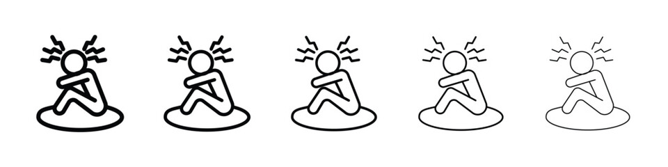 Anxiety or stress icon for mobile concept and web design.