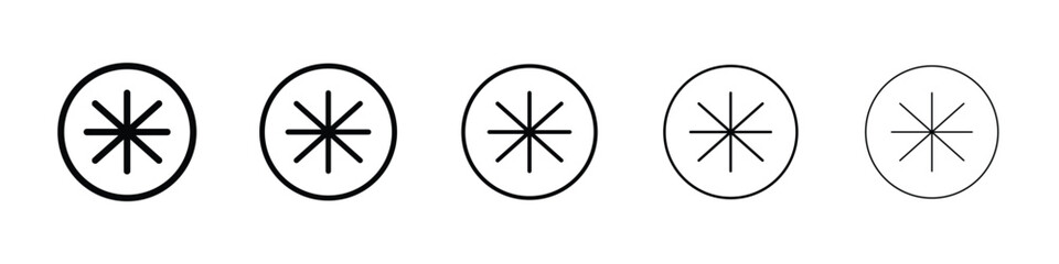 Asterisk icon for mobile concept and web design.