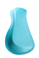 Close-up of a turquoise climbing volume shaped like a wave, used for indoor bouldering or wall...