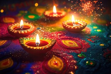 People celebrating the festival with joyful dance and heartfelt prayers to the divine, surrounded by vibrant colors and cultural rhythms