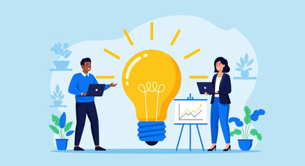 Large Yellow Lightbulb with Rays, Representing Bright Ideas