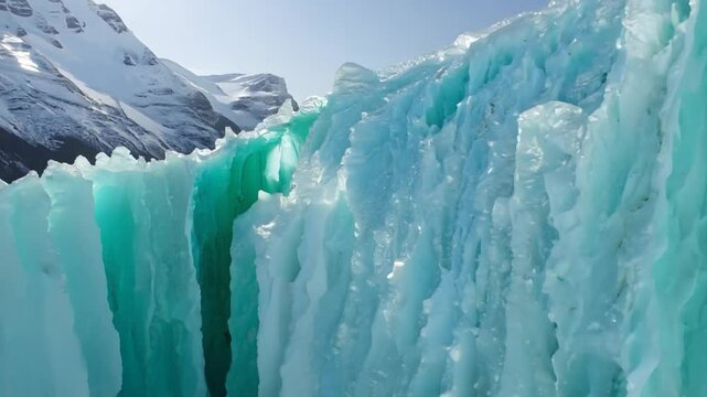 Blue glacier ice