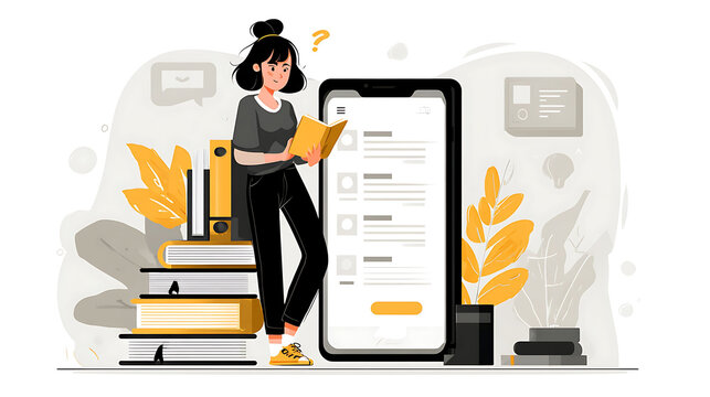 mobile education interface with swipe navigation and chapter list