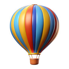 Fototapeta premium Cartoon hot air balloon isolated on transparent background