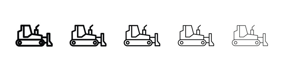 Naklejka premium Bulldozer icon for mobile concept and web design.
