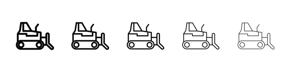 Bulldozer icon for mobile concept and web design.