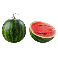watermelon object on isolated on transparent background