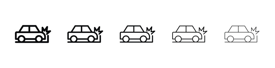 Car accident icon for mobile concept and web design.