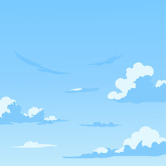 Blue Sky in Winter Illustration