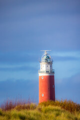 Eierland, De Cocksdorp, Texel, The Netherlands, Oktober 28th, 2024, A stunning lighthouse stands...