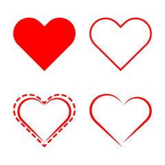 Heart Icon Set. Minimal and Decorative Love Symbols for Design and Communication. Versatile heart icons in solid, outline, dashed, and modern styles. Ideal for apps, Valentine’s graphics, wedding.