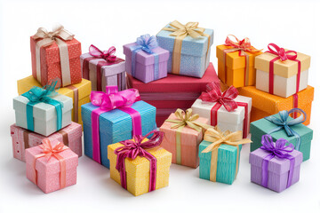 Obraz premium various gift boxes with various shapes and sizes, suitable for birthday gifts, wedding gifts, Christmas gifts