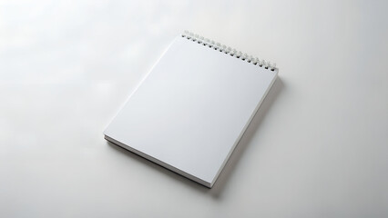 Clean White Spiral Notebook on a White Background for Mockup or Design