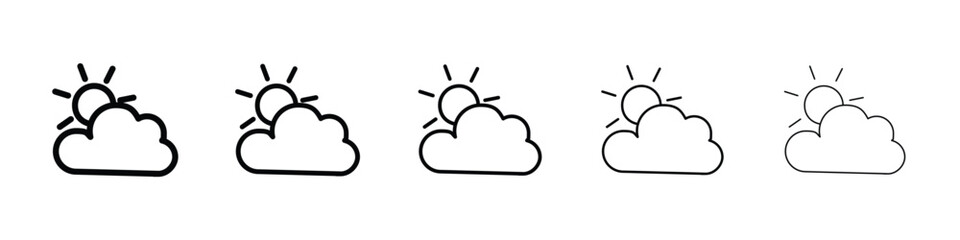 Cloud sun icon for mobile concept and web design.