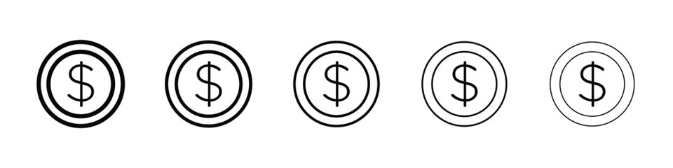 Coin icon for mobile concept and web design.