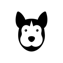 Dog face logo icon illustration for puppy mascot branding and pet care business