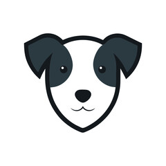 Cute dog face logo icon illustration for animal rescue logo and pet adoption identity