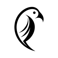 Colorful parrot logo icon illustration for animal mascot and bird pet shop branding
