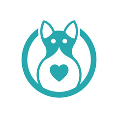Pet adoption logo icon illustration for animal shelter branding and rescue promotion