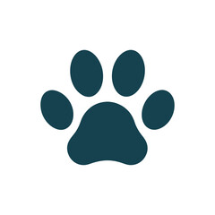 Cute paw print logo icon illustration for pet store brand and animal product design
