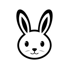 Rabbit face logo icon illustration for bunny pet care brand and animal lovers identity