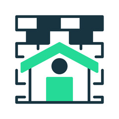 Brick Wall line icon. Universal creative premium symbol. Vector sign icon logo template. Vector illustration