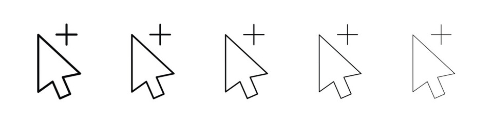 Cursor plus icon for mobile concept and web design.