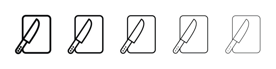 Cutting board with knife for mobile concept and web design.