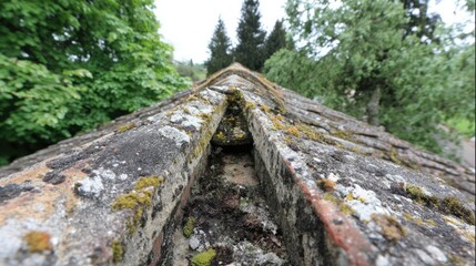 Corner of roof ridge where poor alignment creates visible gaps