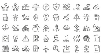 Renewable Energy Icons A Comprehensive Collection of Sustainable Power Illustrations