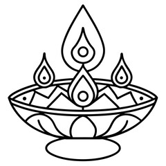 Diwali  line art vector