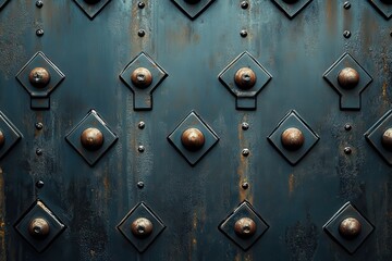 Dark Textured Black Metal Background with Industrial Elements and Unique Patterns