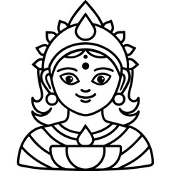 Diwali  line art vector