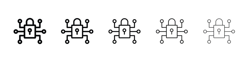 Digital Locked icon for mobile concept and web design.