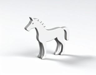 Low-poly style horse 3D model material,ローポリスタイルの馬3Dモデル素材