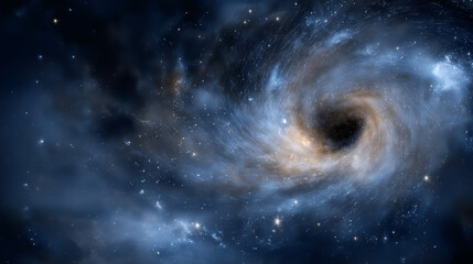 Obraz premium A captivating black hole and wormhole surrounded by stars in space