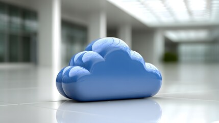 A conceptual image illustrating cloud computing in healthcare, with a digital cloud symbolizing storage and processing of health data. The background is clean and modern, providing ample copy space