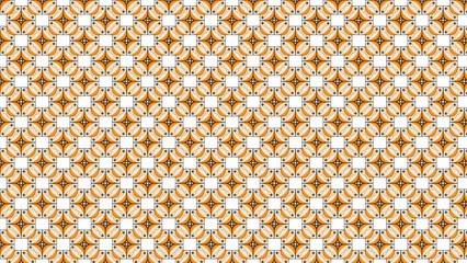 Seamless Geometric Pattern With Orange and White Symmetrical Design