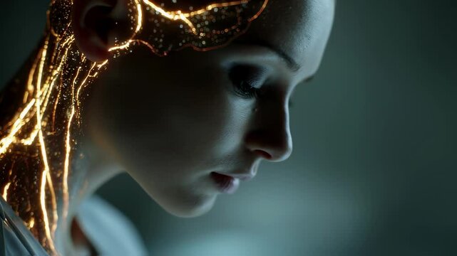 Neural science visualization depicting patient experiencing shame, revealing glowing neural pathways illuminating psychological trauma through intricate brain network connections