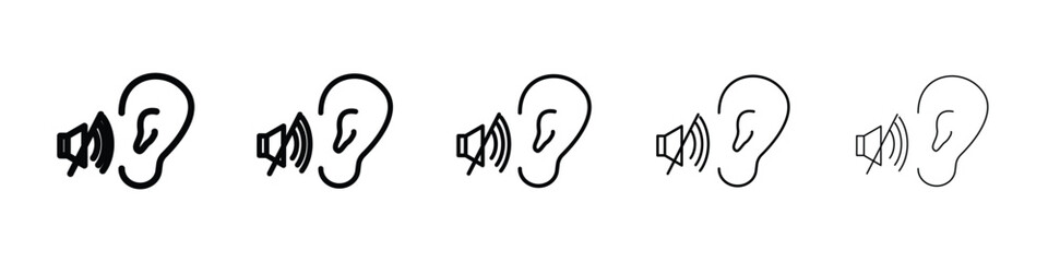 Ear deaf icon for mobile concept and web design.